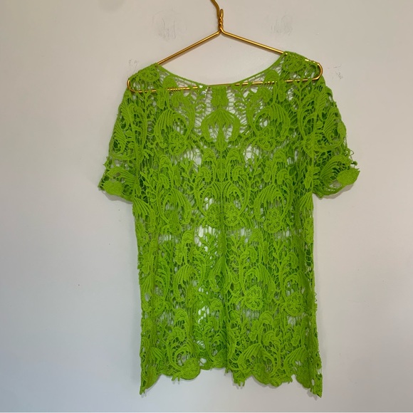 Cato lime green crochet lace top Size X-Large - Picture 4 of 4